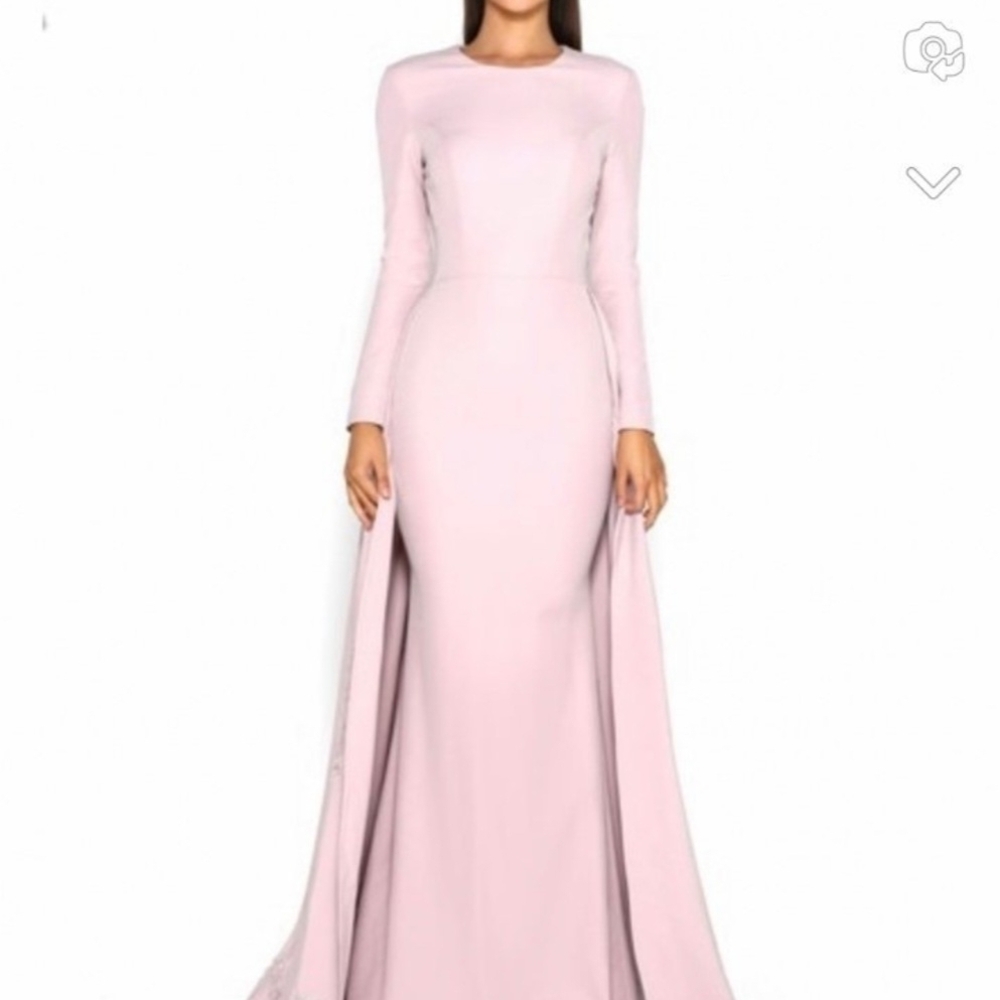 Portia and Scarlett Blush Long Sleeve Gown